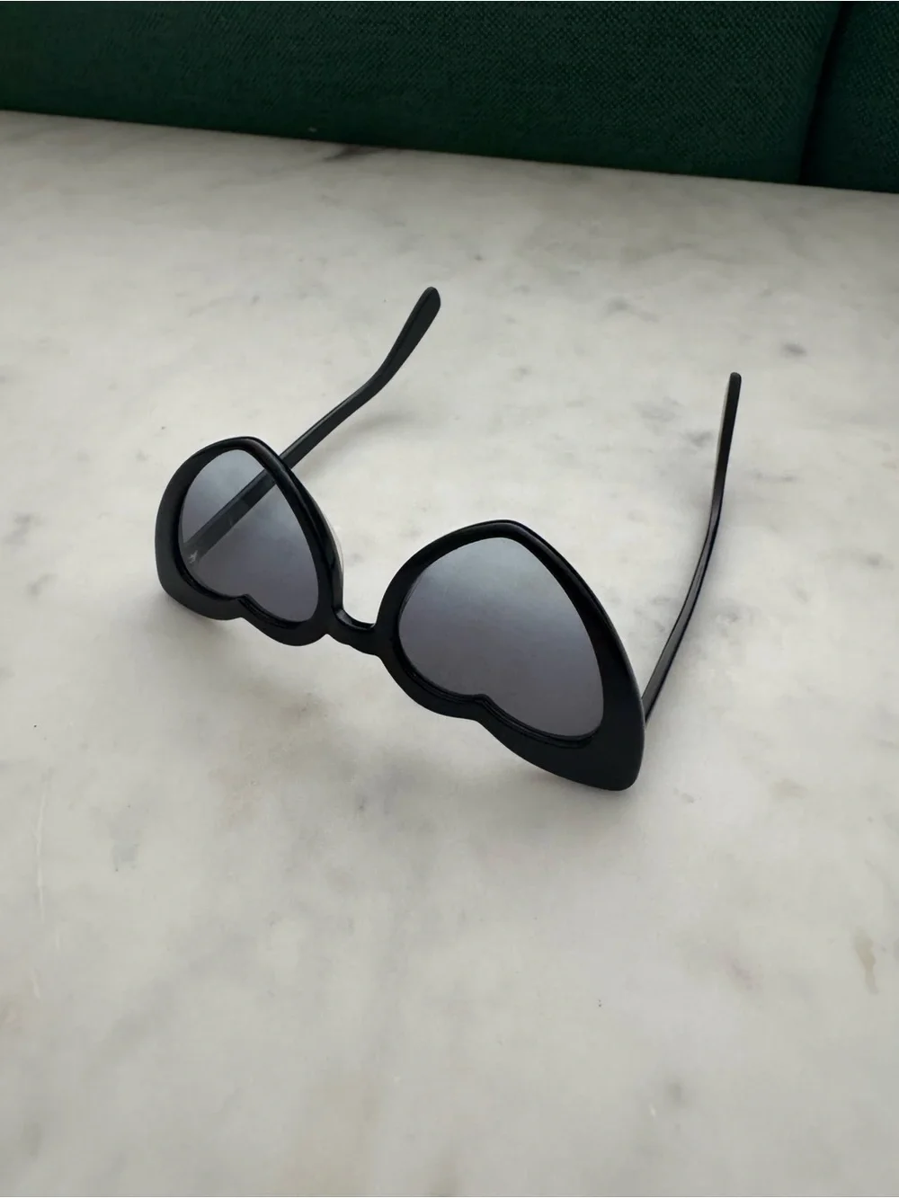 Saint Laurent Glossy Black Heart Frame Sunglasses with Gradient Lenses - Picture 3 of 3